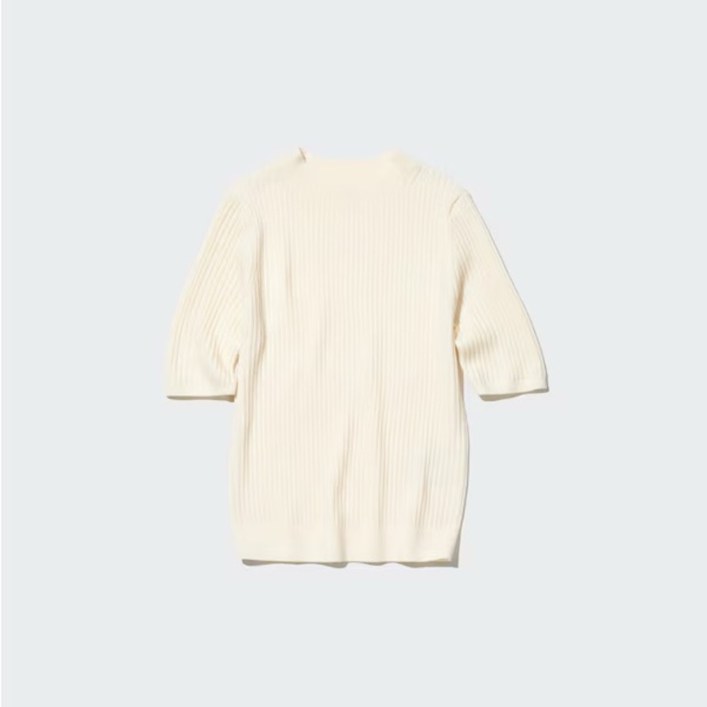 Uniqlo Merino Ribbed Mock Neck Half-Sleeve Sweater